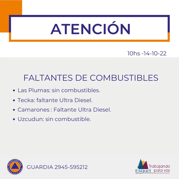 Continúa el faltante de combustible en cuatro localidades chubutenses