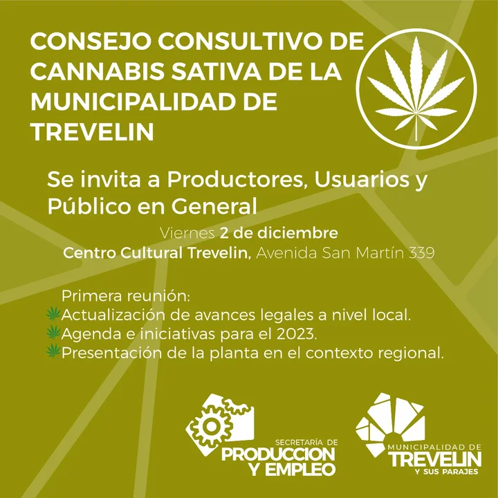 Invitan a participar de la reunión del Consejo Consultivo Municipal de Cannabis de Trevelin