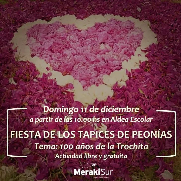 Trevelin cierra la temporada de peonías con la Fiesta de los Tapices