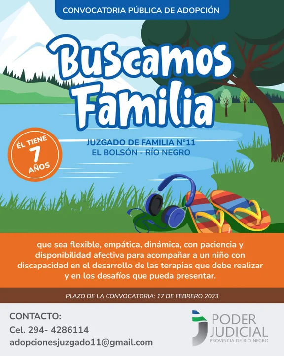 Desde El Bolsón convocan a familias de todo el país a adoptar a un niño de 7 años