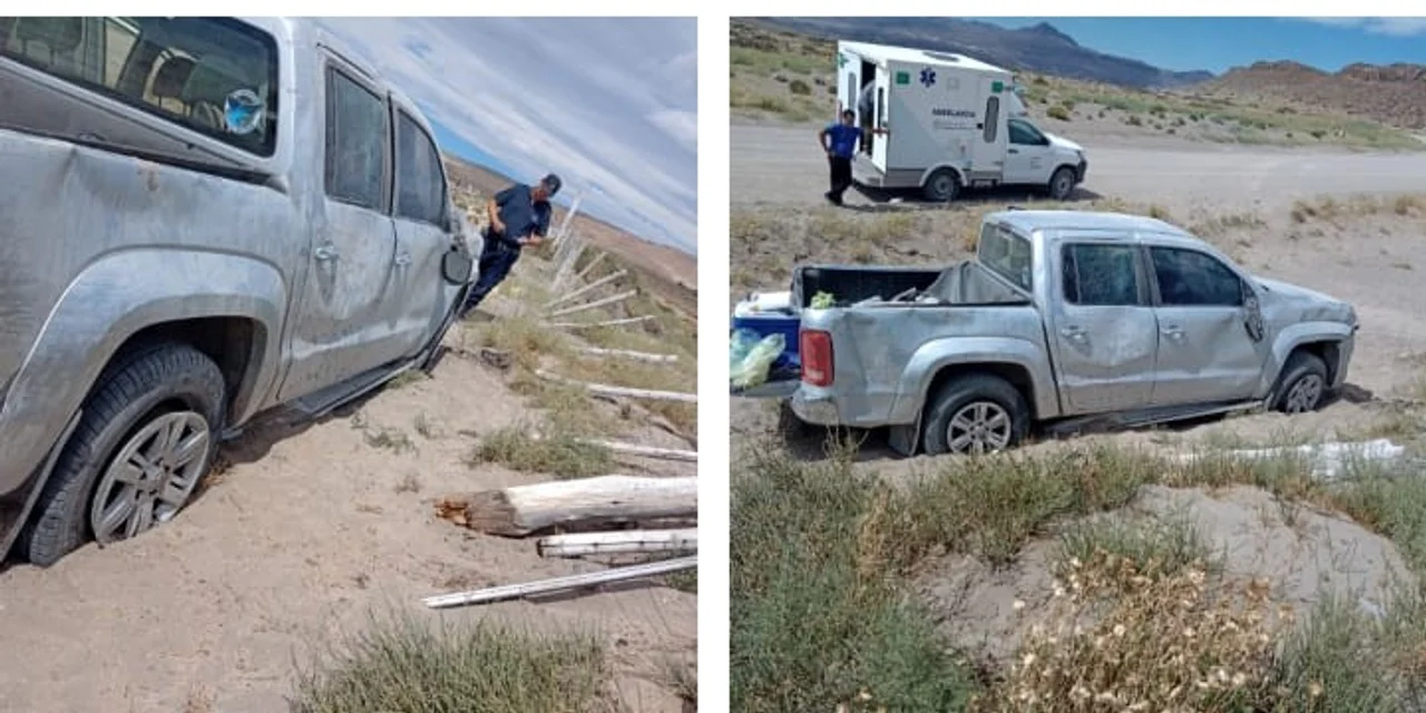 Una familia de Buenos Aires volcó en la ruta hacia Piedra Parada