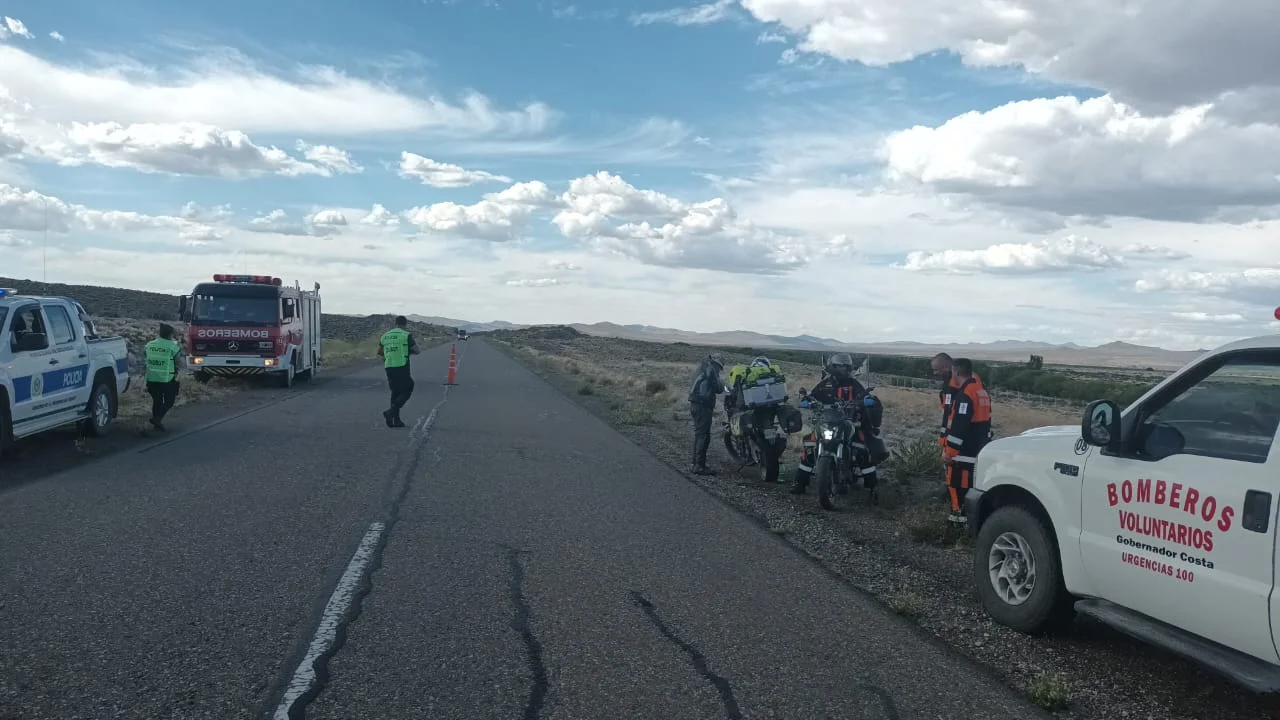 Motociclista sufrió un fuerte golpe cuando viajaba por la Ruta 40