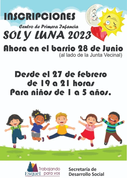 Abrieron las inscripciones para el Centro de Primera Infancia "Sol y Luna" en Barrio 28 de Junio