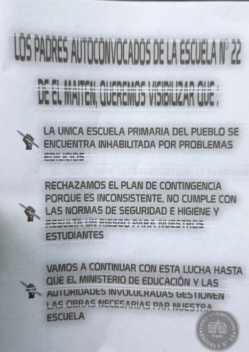 El Maitén: Familias de la Escuela 22 cortaron de forma intermitente la Ruta 40