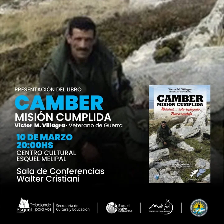 Veterano de Malvinas presenta su libro “Camber, Misión Cumplida” en Esquel