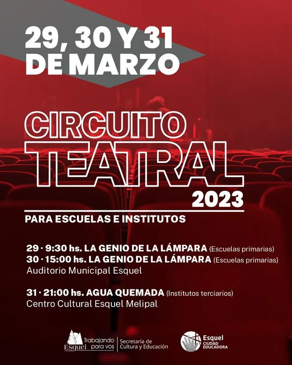 Ofrecen un circuito teatral para escuelas e institutos de Esquel