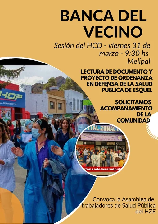 Sesiona el Concejo Deliberante y trabajadores de salud harán uso de la banca del vecino