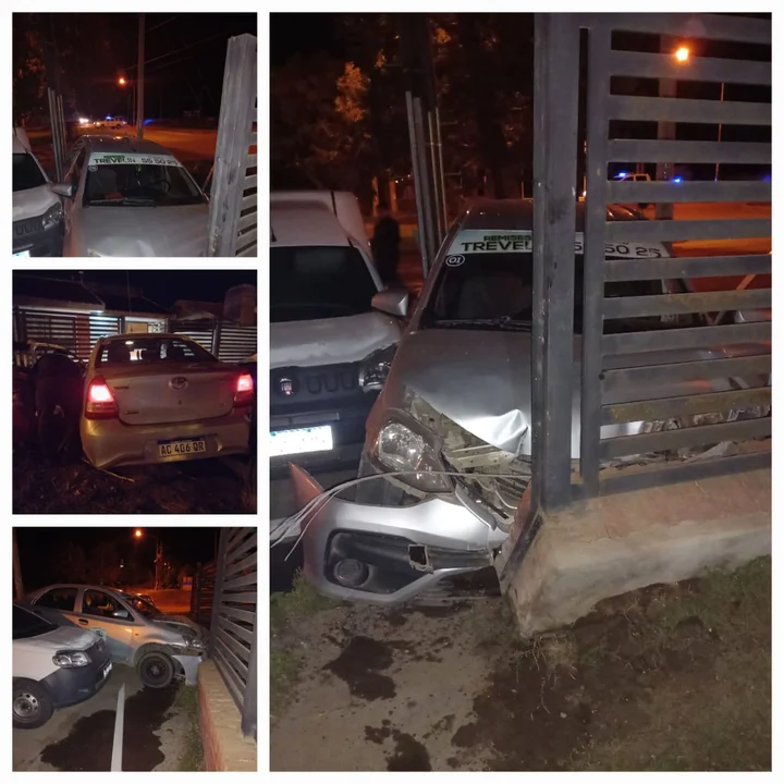 Perdió el control del auto e impactó contra un paredón y un vehículo estacionado