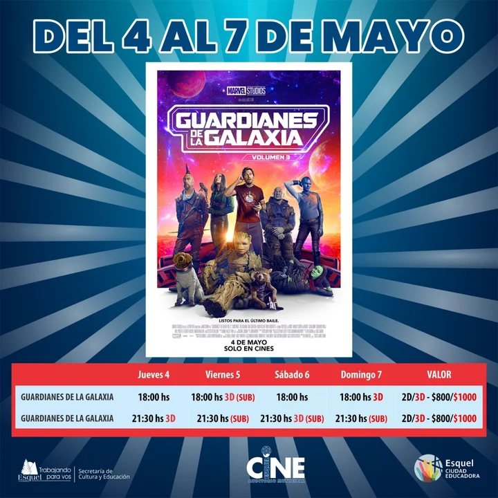 Llega al Cine Municipal la película "Guardianes de la Galaxia Vol. 3"