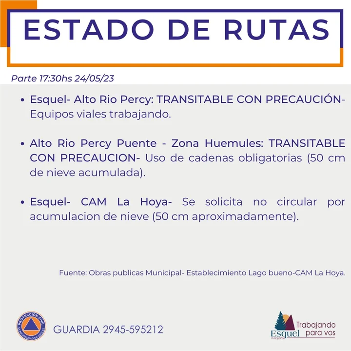 Temporal de nieve ¿Cuál es el estado de las rutas en Esquel?