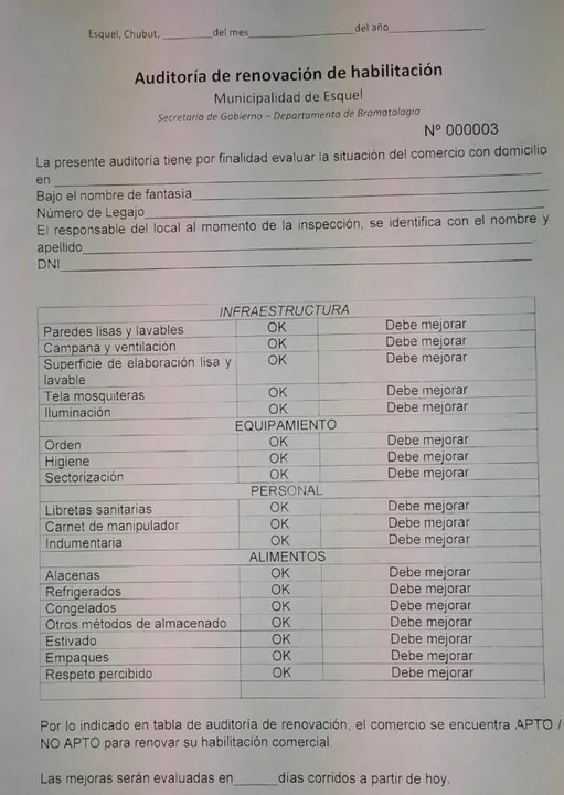 Esquel implementa nueva metodología para inspecciones de bromatología: de qué se trata