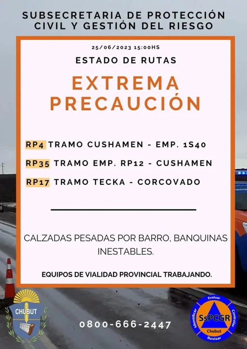 Solicitan transitar con extrema precaución en algunas rutas de la región