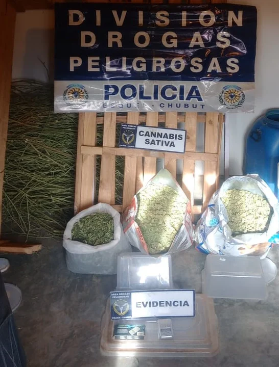 La Policía de Chubut informó que la droga secuestrada en Corcovado equivale a 10 millones de pesos