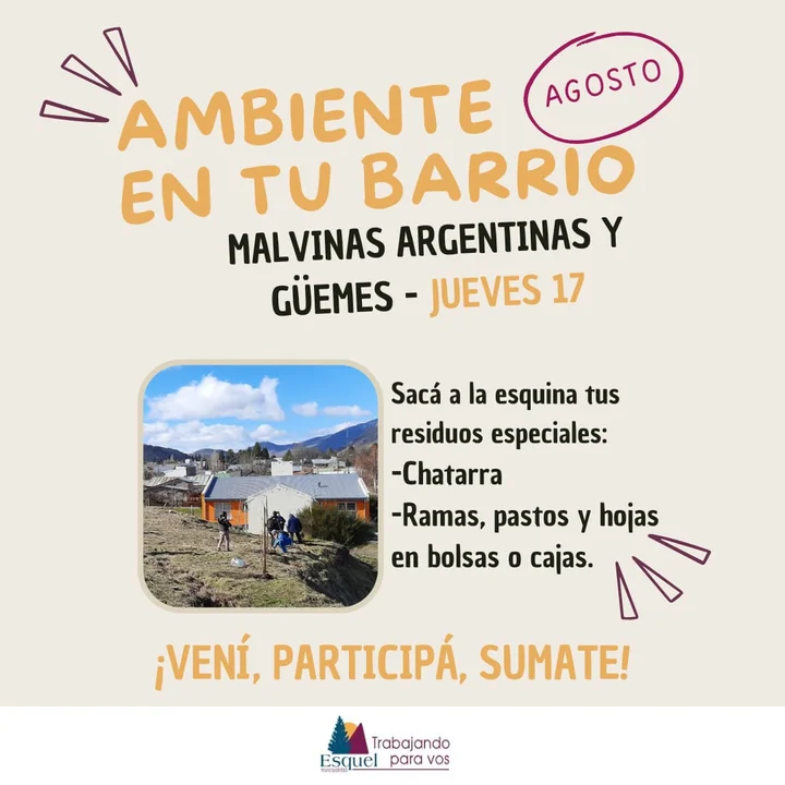 "Ambiente en tu barrio" llega a Malvinas Argentinas y Güemes