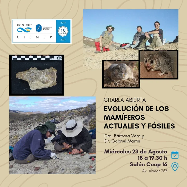 Brindarán una charla abierta en Esquel sobre evolución de mamíferos actuales y fósiles