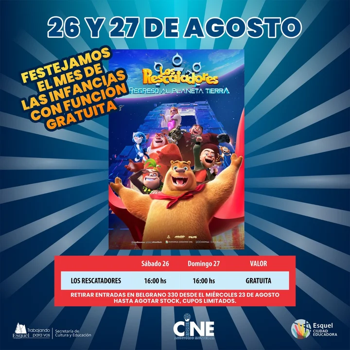 Este fin de semana hay funciones gratuitas en el Cine Municipal de Esquel