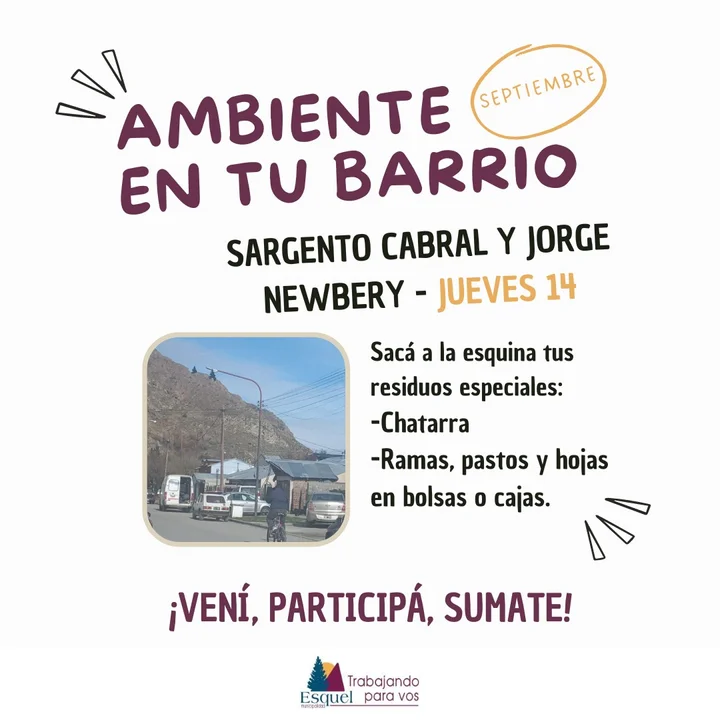 "Ambiente en tu barrio" estará en el Sargento Cabral y Jorge Newbery