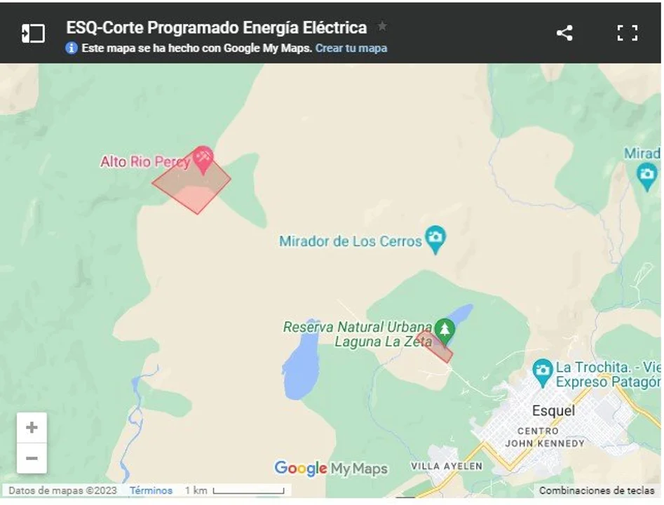 Un corte de energía afectará este jueves a dos amplios sectores de Esquel