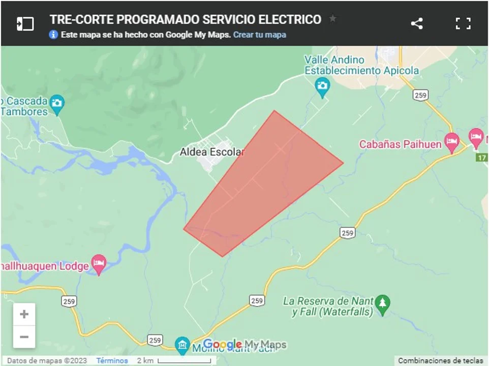 Este miércoles habrá un corte de energía eléctrica en un sector de Trevelin