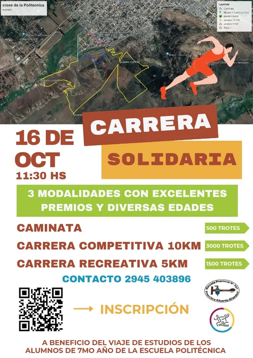 Participá de la carrera solidaria y apoyá a los alumnos de la Escuela Politécnica