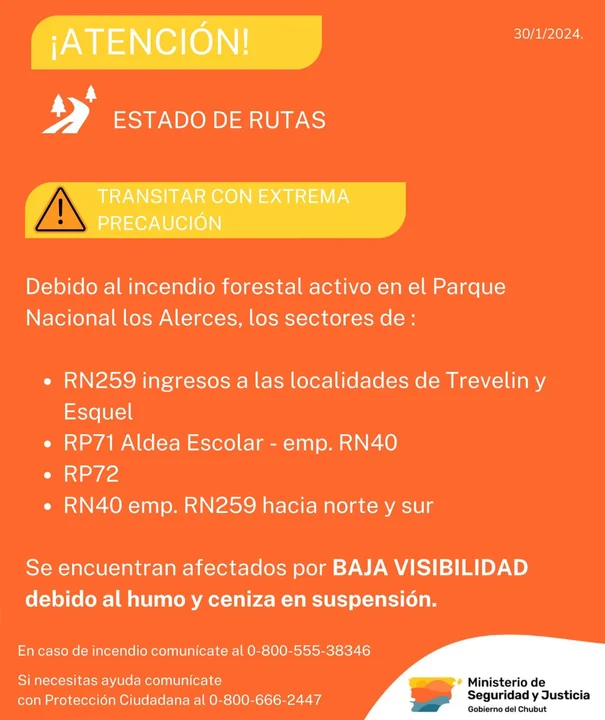 Recomiendan transitar con extrema precaución en algunas rutas afectadas por la baja visibilidad