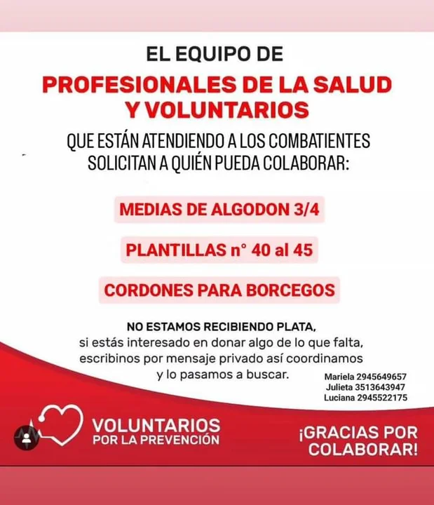 Voluntarios y trabajadores de salud solicitan insumos para colaborar con brigadistas