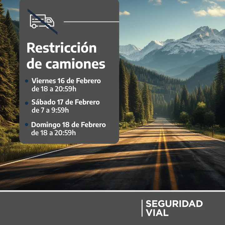 Restringen la circulación de camiones en rutas nacionales durante este fin de semana