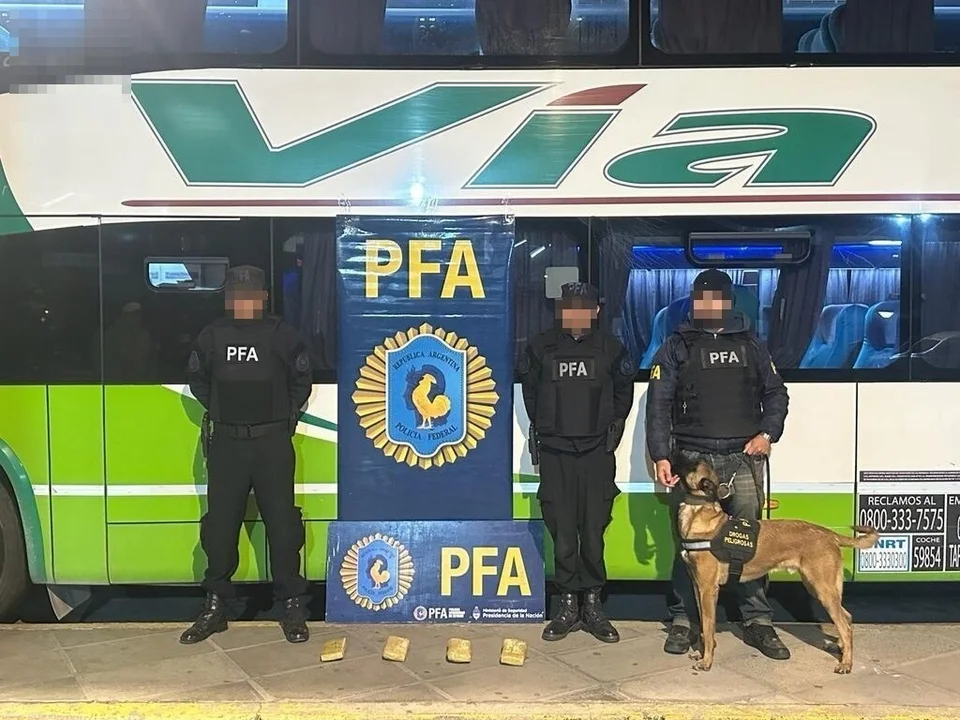 Secuestran cuatro ladrillos de marihuana en la Terminal de Ómnibus de Esquel