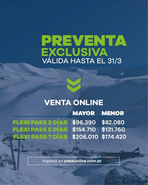 La Hoya lanzó una preventa de pases para el próximo invierno