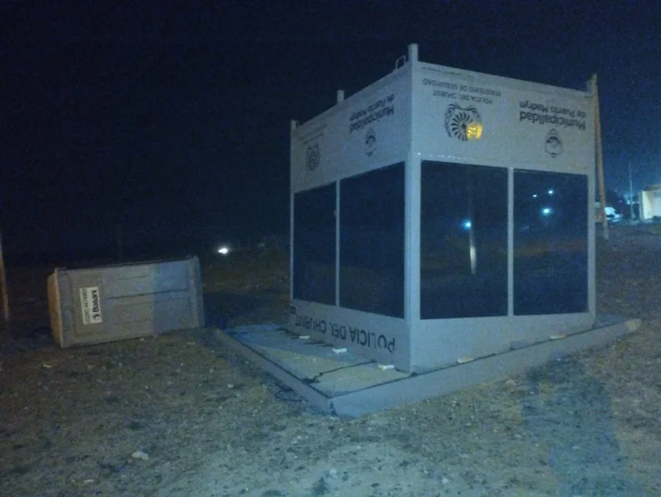 Se voló un módulo policial en Puerto Madryn (Foto: ADN SUR)