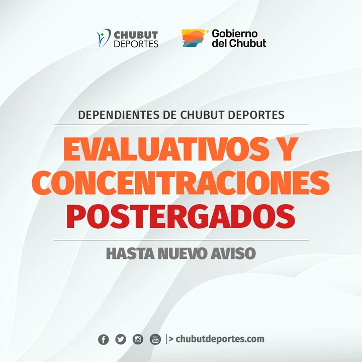Suspenden las concentraciones y actividades deportivas que impliquen movilidad desde Chubut Deportes