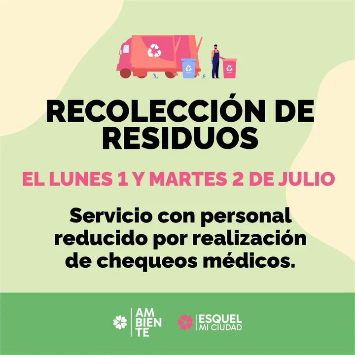 Recolección de residuos con personal reducido en Esquel