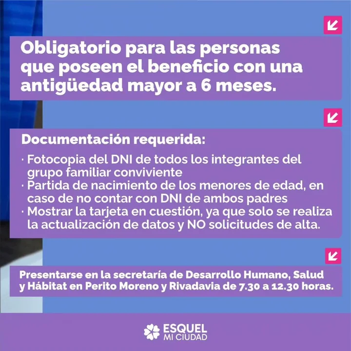 La Municipalidad de Esquel realiza el reempadronamiento de la Tarjeta Social