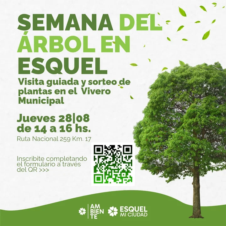 Esquel celebra la "Semana del Árbol" con visitas guiadas, plantación de especies y sorteos