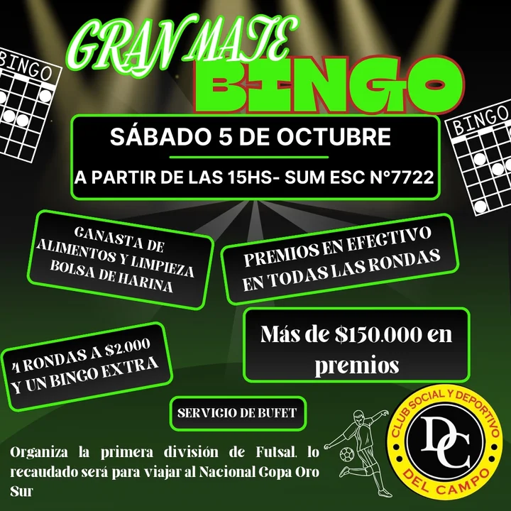 El Club Del Campo realizará un mate bingo para recaudar fondos y participar del Nacional en Trelew