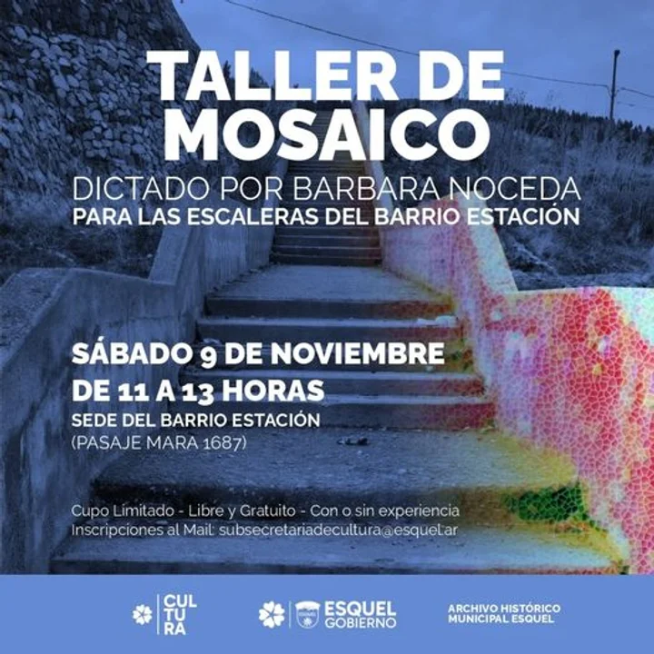 Vecinos de Esquel podrán aprender mosaiquismo y participar del proyecto de Barrio Estación