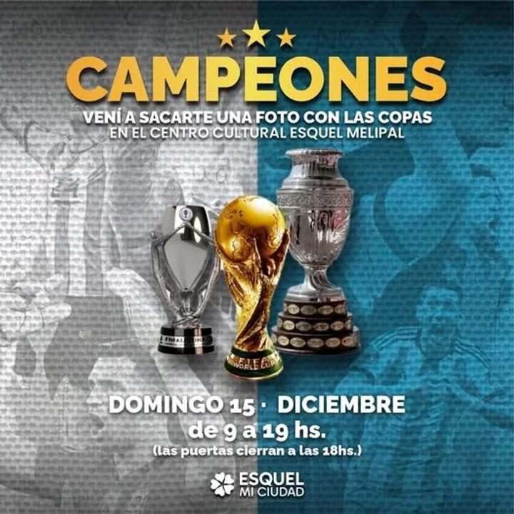 Este domingo no te pierdas la exposición de las copas de la Selección Argentina en Esquel
