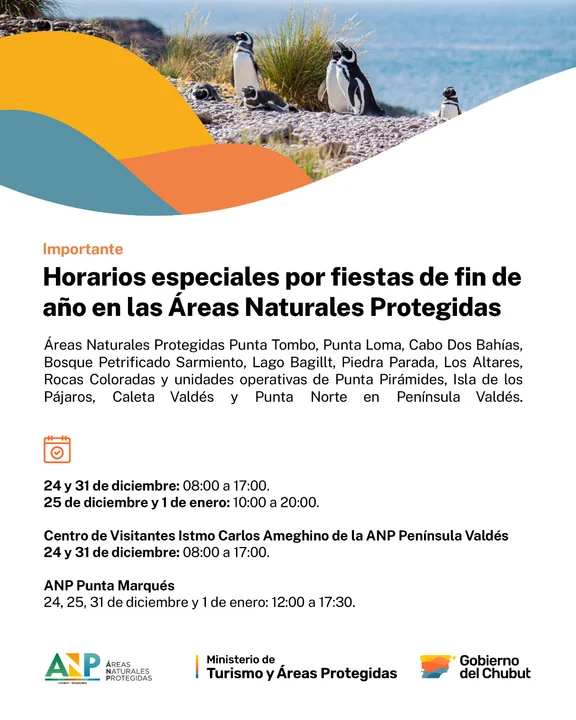 ¿En qué horarios se podrán visitar las Áreas Naturales Protegidas durante las fiestas de fin de año?