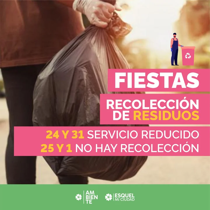 ¿Cómo será la recolección de residuos durante fin de año?