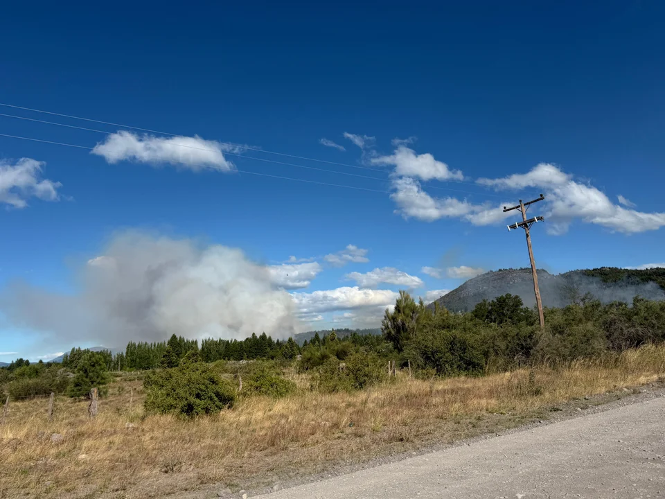 El incendio en Los Cipreses avanza rápidamente: cruzó la Ruta 259 y tiene dos frentes