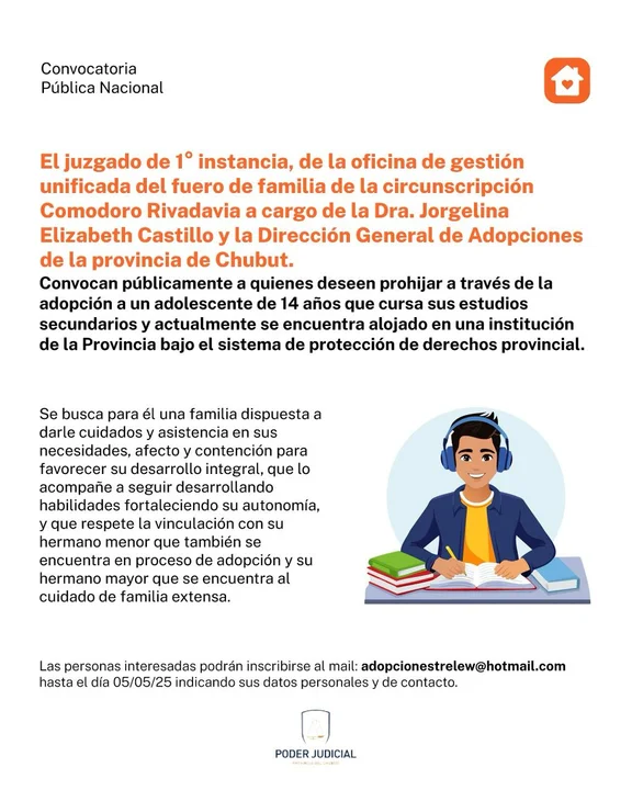 Adopción: Buscan una familia para un adolescente de 14 años en Chubut